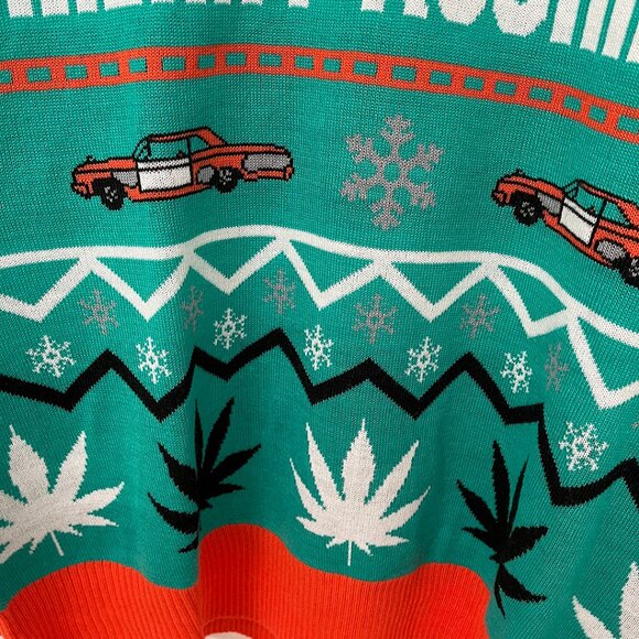 NWOT Ugly Christmas Sweater Merry Kushmas Cheech and Chong Men's Large - Picture 5 of 8